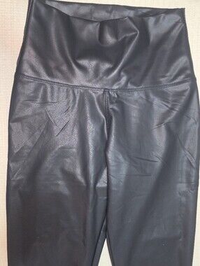 Victoria's Secret Style Faux Leather Leggings Black High Rise Stretch XS
